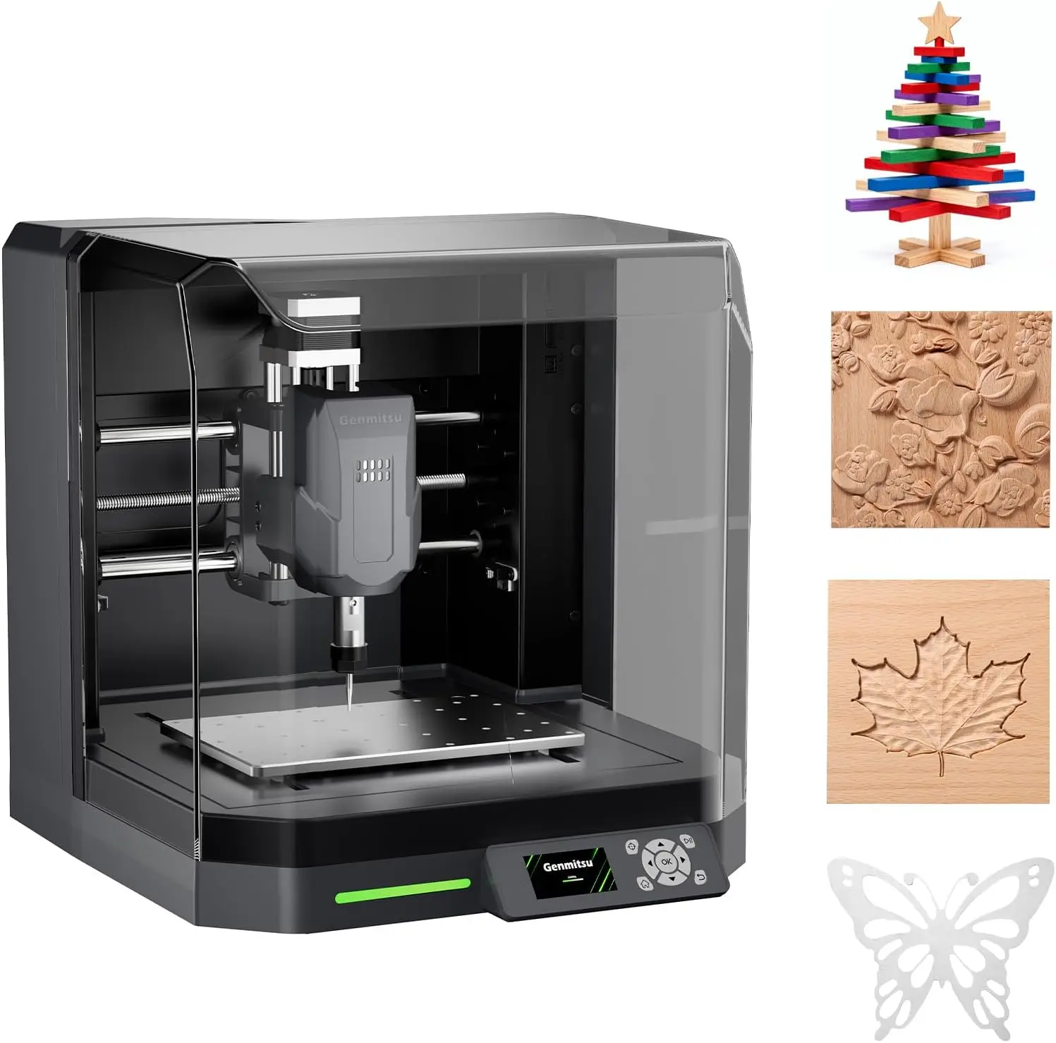 Cubiko CNC Router Machine with Enclosure, PCB Milling Machine, Smart Desktop CNC with Auto Z-Probing, WiFi & APP Supported, Grea