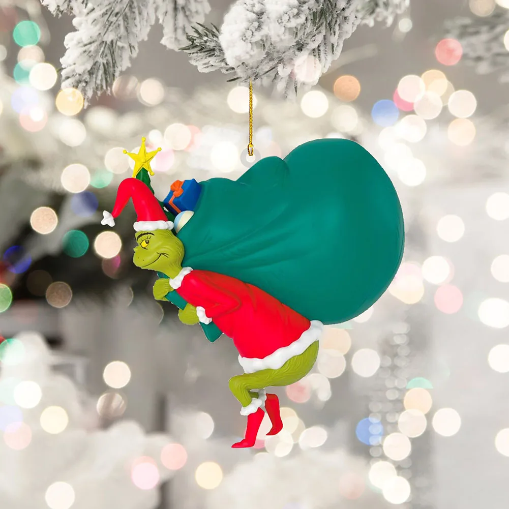 7Pcs Whoville Christmas Ornaments Acrylic Funny Christmas Decorations Christmas Grinch Tree Decor for Home Holiday Party