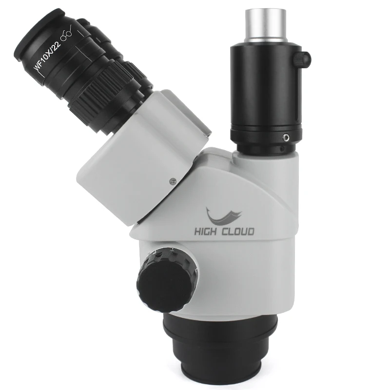 7X-45X Simul-Focal Trinocular Zoom Stereo Microscope Head 0.5x 2.0x Auxiliary Objective Lens C-mount Camera Adapter