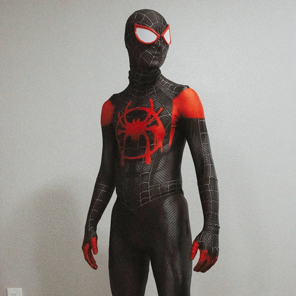 Anime w werset pająka Miles Morales przebranie na karnawał Zentai kostium na Halloween superbohater body Miles kostium Spiderman