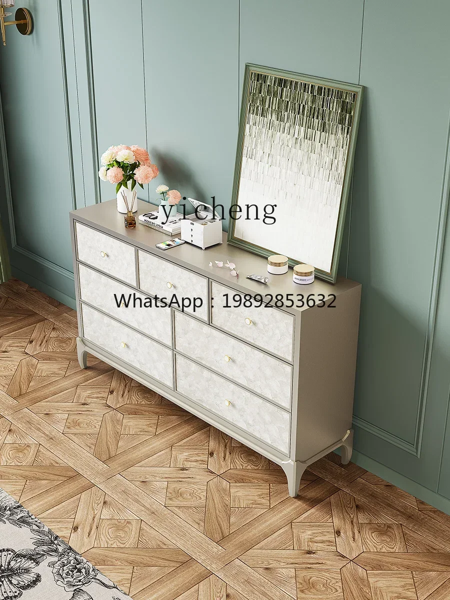 LYY   Bedroom Solid Wood Locker Shell Home Entrance Cabinet 7-Drawer Cabinet