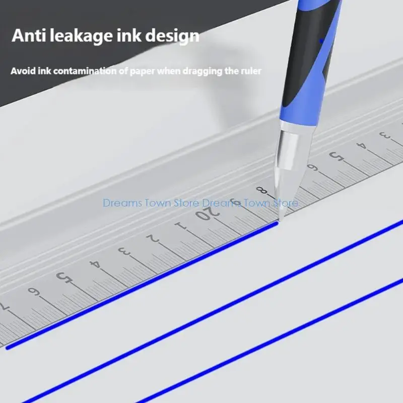 HX6A Professional Aluminum Alloy Ruler Measuring Tool for Drafting School Project
