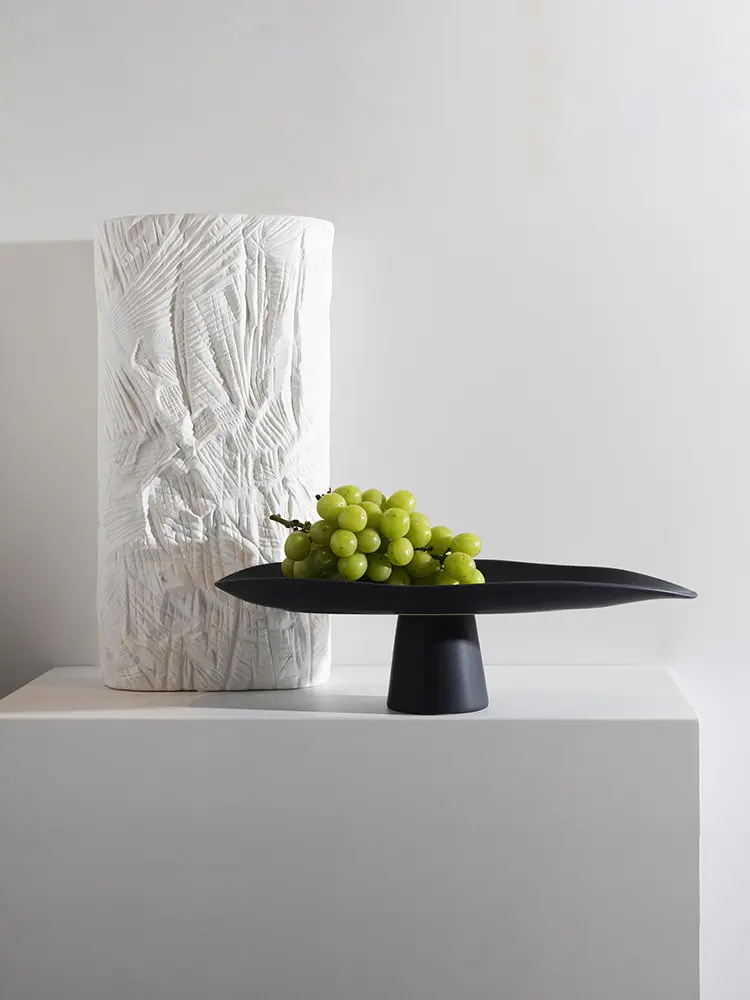 

Высокий керамический поднос для фруктов, скандинавский современный креативный простой домашний орнамент для хранения фруктов и закусок, новый