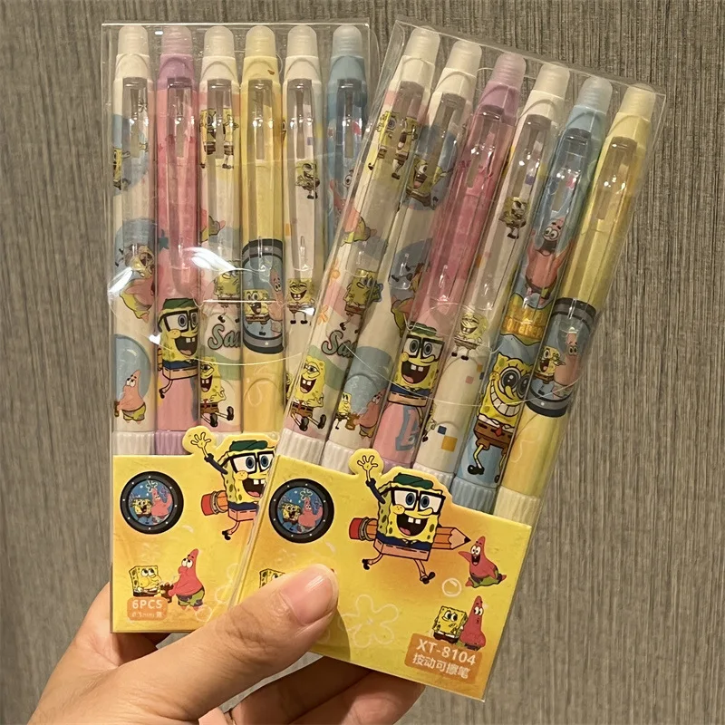 6pcs Kawaii Erasable Pen Cute ST Tip Blue Ink Aesthetic Pen Office School Supplies Pen Set Pretty Stationery Back To School