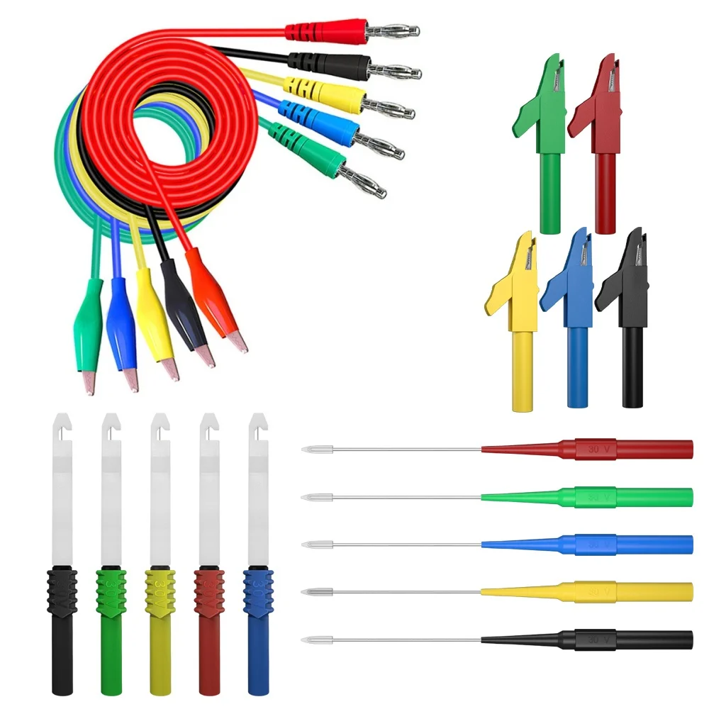 Multimeter Test Lead Kit Alligator Clips to 4MM Banana Plug with Alligator Clips Test Probe Accessories J.T8007