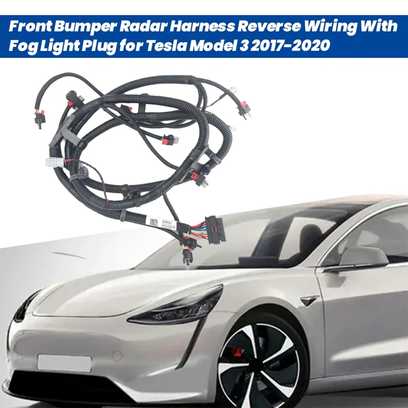 Car Front Bumper Radar Harness Reverse Wiring With Fog Light Plug 1067958-00-G For Tesla Model 3 2017-2020 106795800G