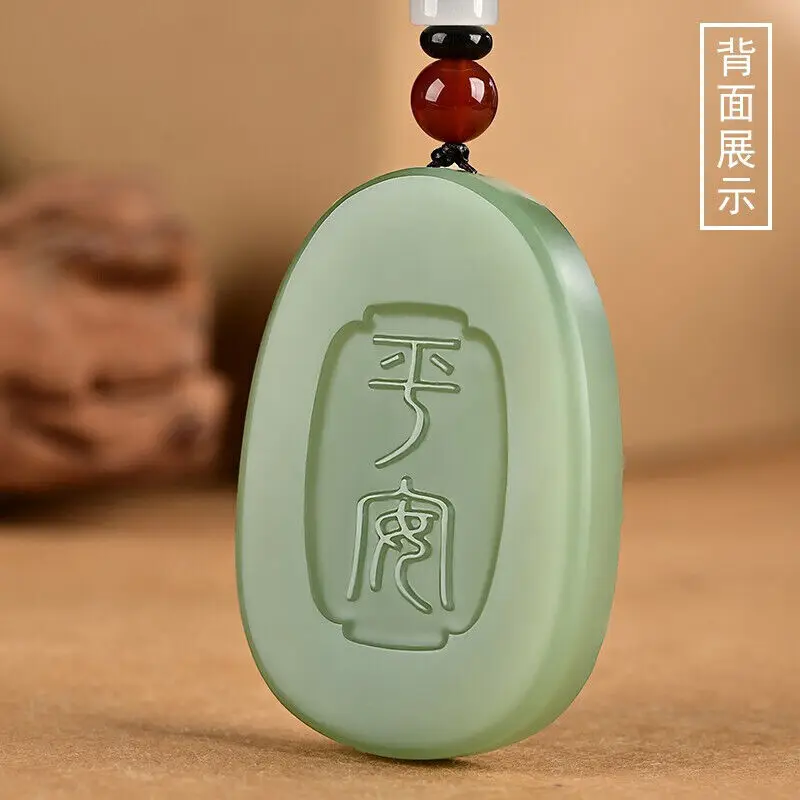 Afghanistan Blue White Jade Guanyin Pendant Men's Natural Jade Blue Jade Pendant