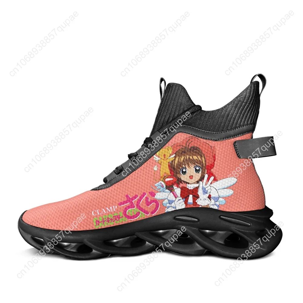 Cardcaptor Sakura High Top Sneakers Cartoon Men Women Teenager Sport Shoes Running Sneaker Lace Up Mesh Footwear Customized Shoe