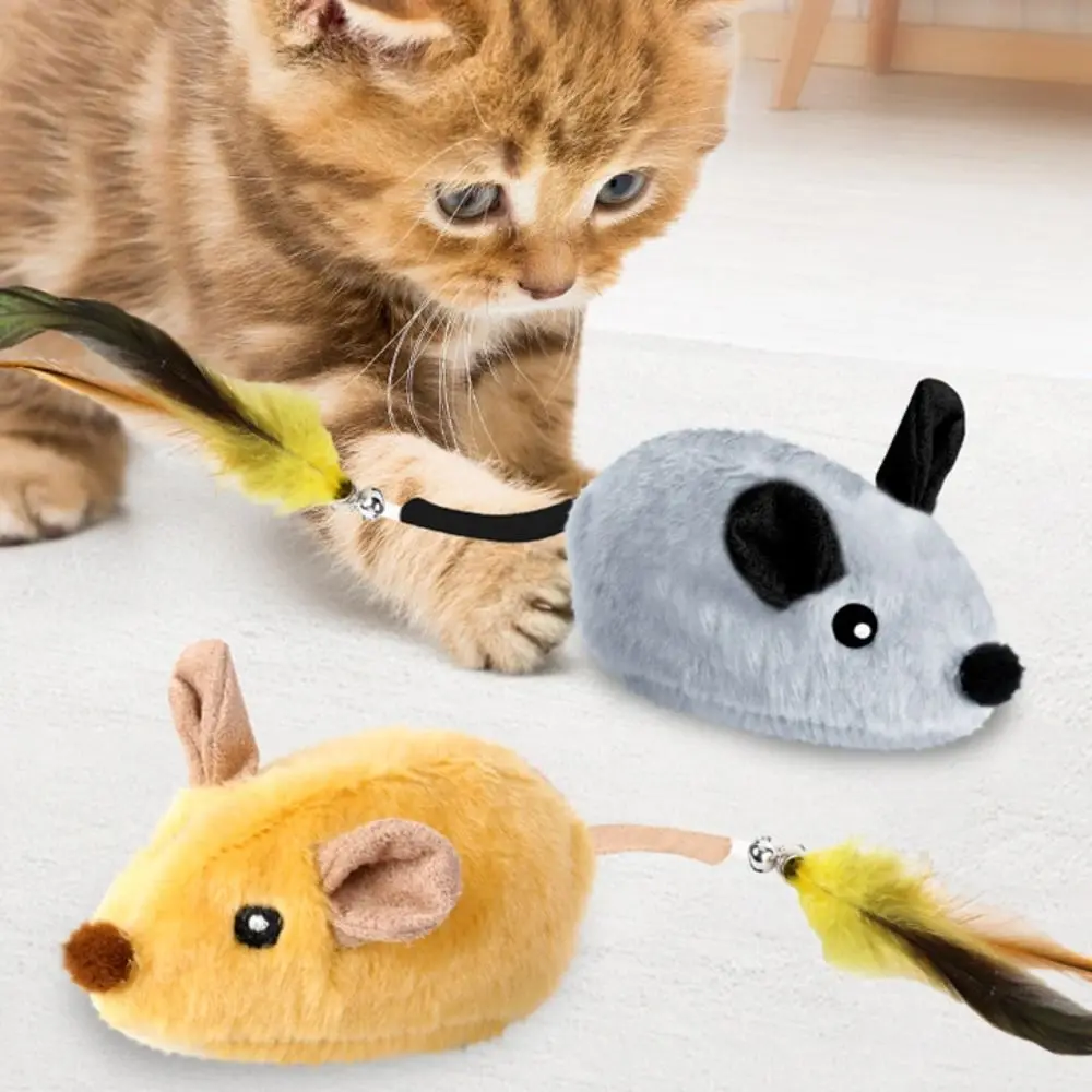 

LED Light Automatic Sensing Moving Mouse Sound Realistic Electronic Squeaky Cat Toy Steerable Wear-resistant