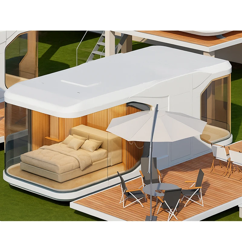 ti-Wholesale Cheap Price Ready to Order Vessel Space Capsule Container House 2 Bedroom with Kitchen%