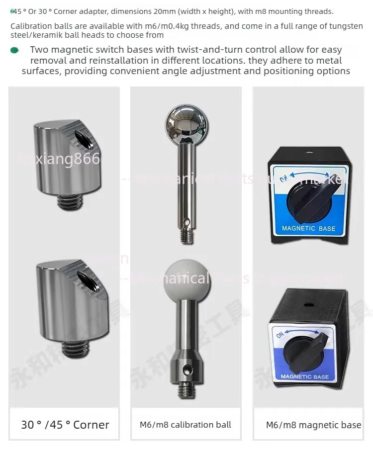Ceramic Tungsten Carbide Calibration Sphere M8 M10 for CMM 5-axis CNC Machine