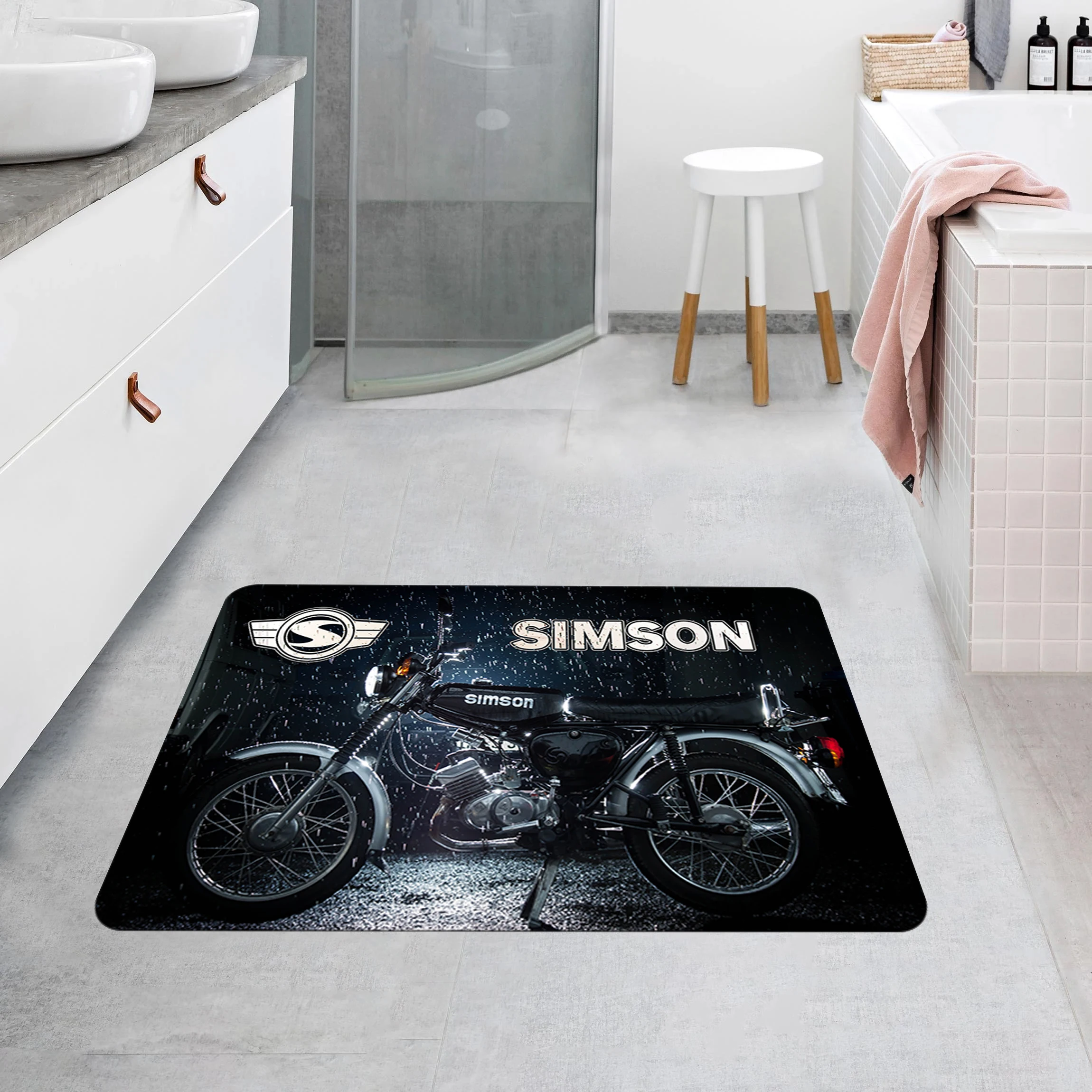 S-Simson  Rug, Living Room Bedroom Motorcycle Decoration Carpet Non-Slip Family Lounge Floor Mat Kitchen Door Mat