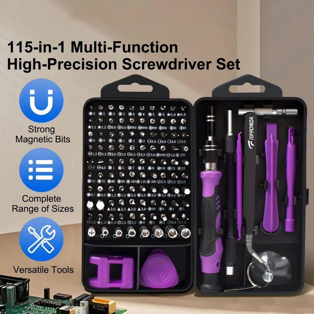 Precision Screwdriver Set, 115-In-1, High Hardness, for Digital And Home Appliance Repair, And Electrical Equipment Maintenance