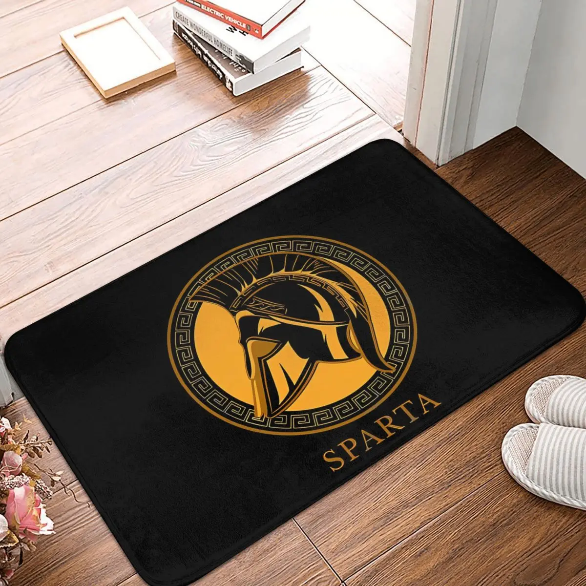 

Spartan Cartoon Non-slip Doormat Serious Living Room Bedroom Mat Welcome Carpet Flannel Pattern Decor