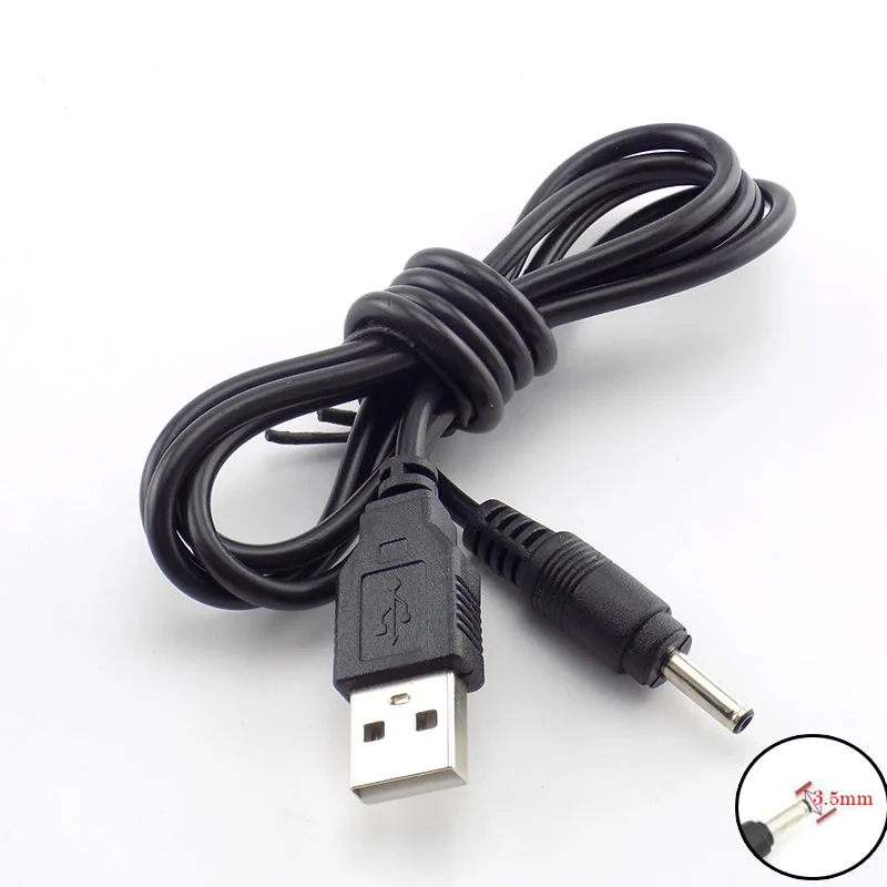 Kabel Pengisi Daya USB Mirco 3.5Mm Catu Daya DC Adaptor Pengisi Daya Senter untuk Lampu Kepala Lampu Senter 18650 Baterai Isi Ulang