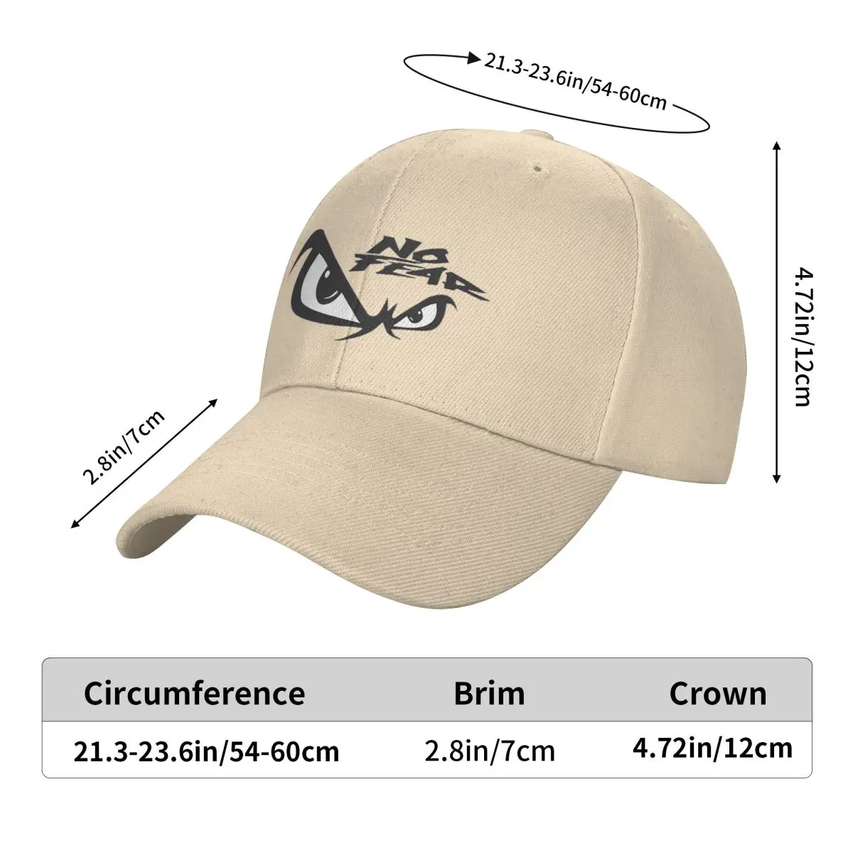 No Fear No Fear And Eyes Print Cap Fashion Casual Baseball Caps Adjustable Hat Hip Hop Summer Unisex Baseball Hats