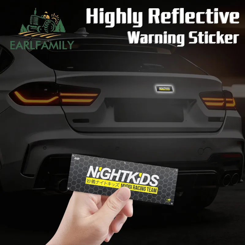 EARLFAMILY Slap Reflective Car Stickers Personality Campervan Surfboard Trunk Vinyl Decal Occlusion Scratch Car Door Protector