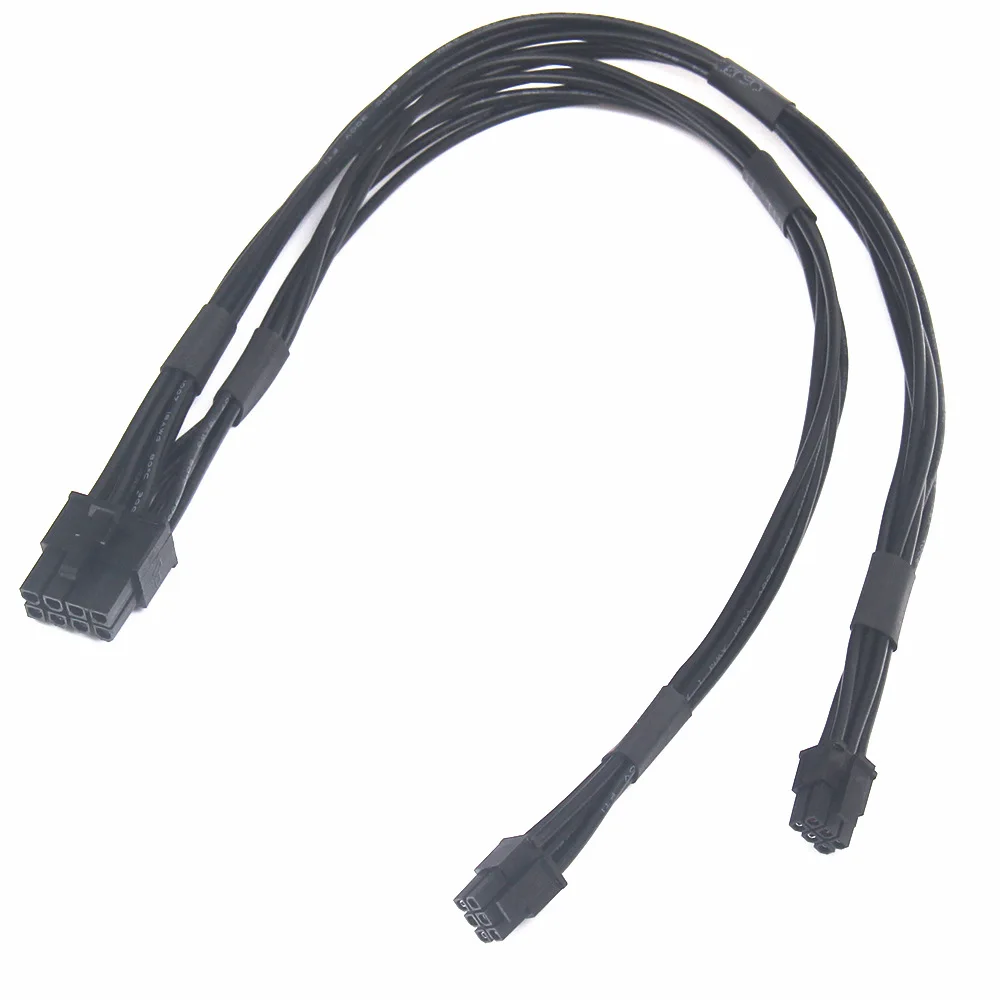 Dual Mini PCI-E 6-Pin to 8-Pin PCI-E Power Cable Y Splitter for Mac Pro Video Card