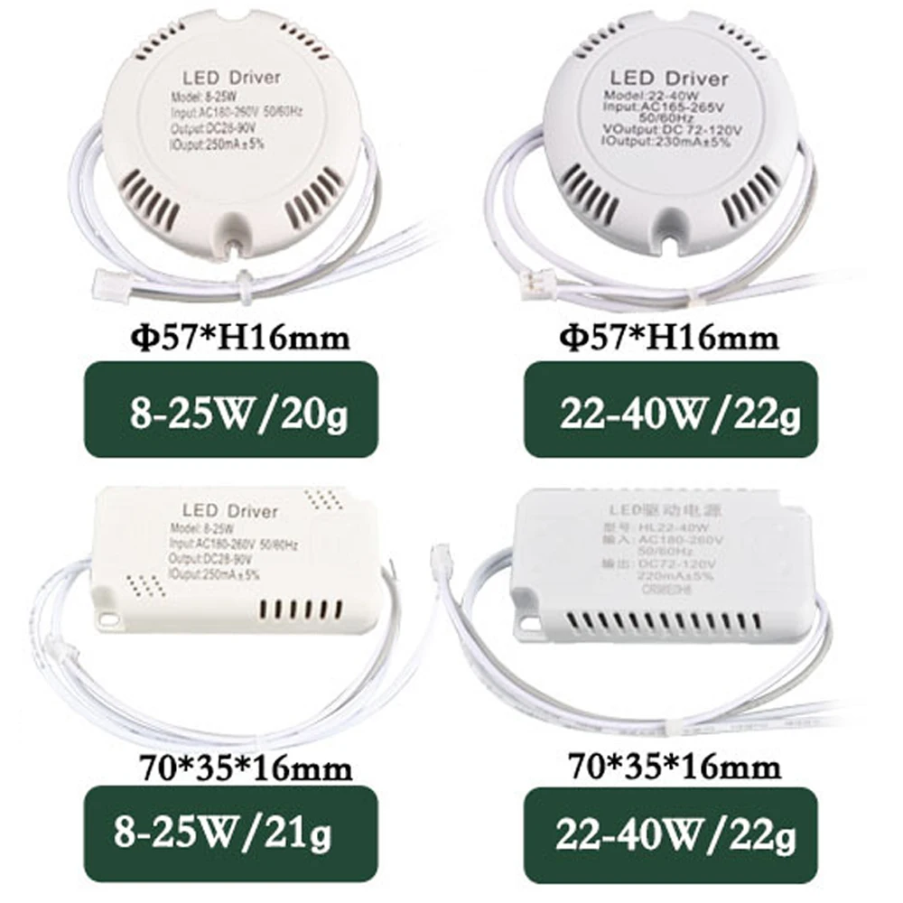 

25W 40W LED Driver Ceiling Driver 220V Round/Square Driver Lighting Transform Unisolated Power Supply for LED Downlights Lights