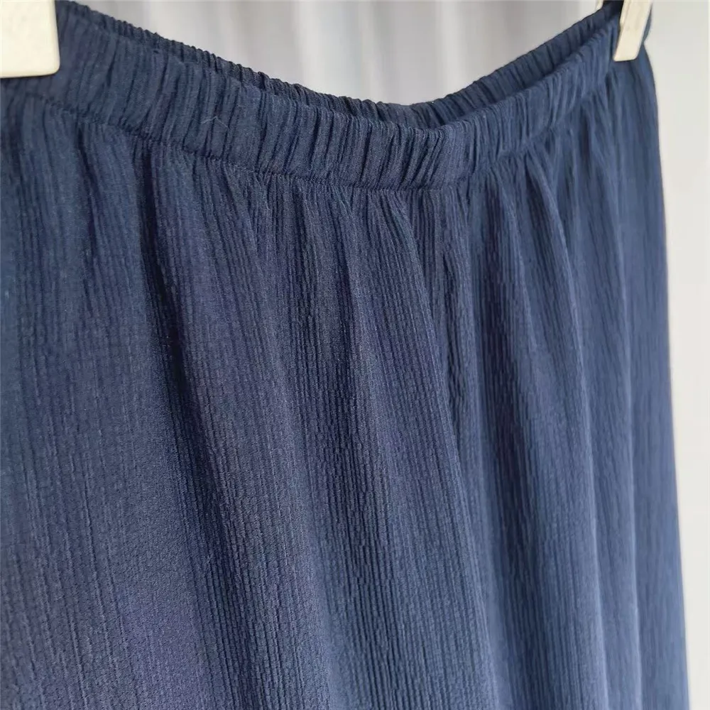 

Women's 25 Summer New Elastic High Waist Versatile Casual Wide Leg Pants