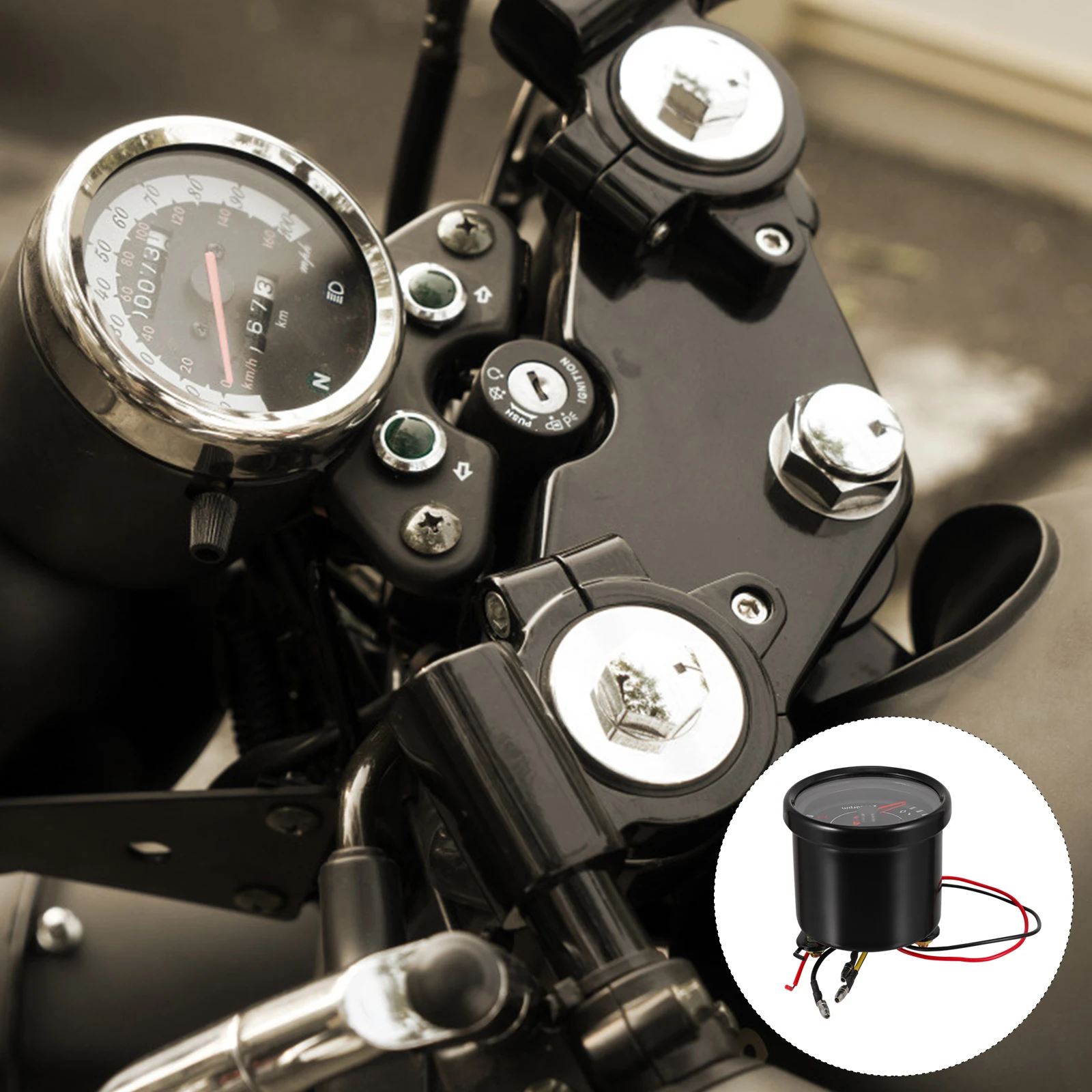 

Motorcycle Tachometer Digital Speedometer Modified LED Meter Gauge High Quality Long Life Efficient Practical 13000 Car