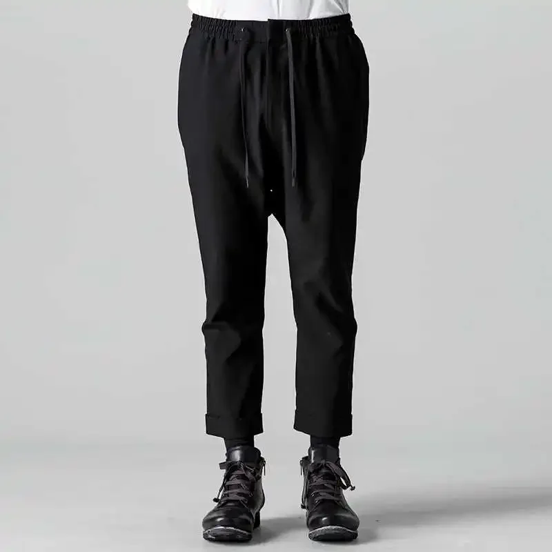 

YOJI OOAK nine-quarter cuffed elastico-waisted shorts Dark functional leg Harlan pants casual pants port fashion