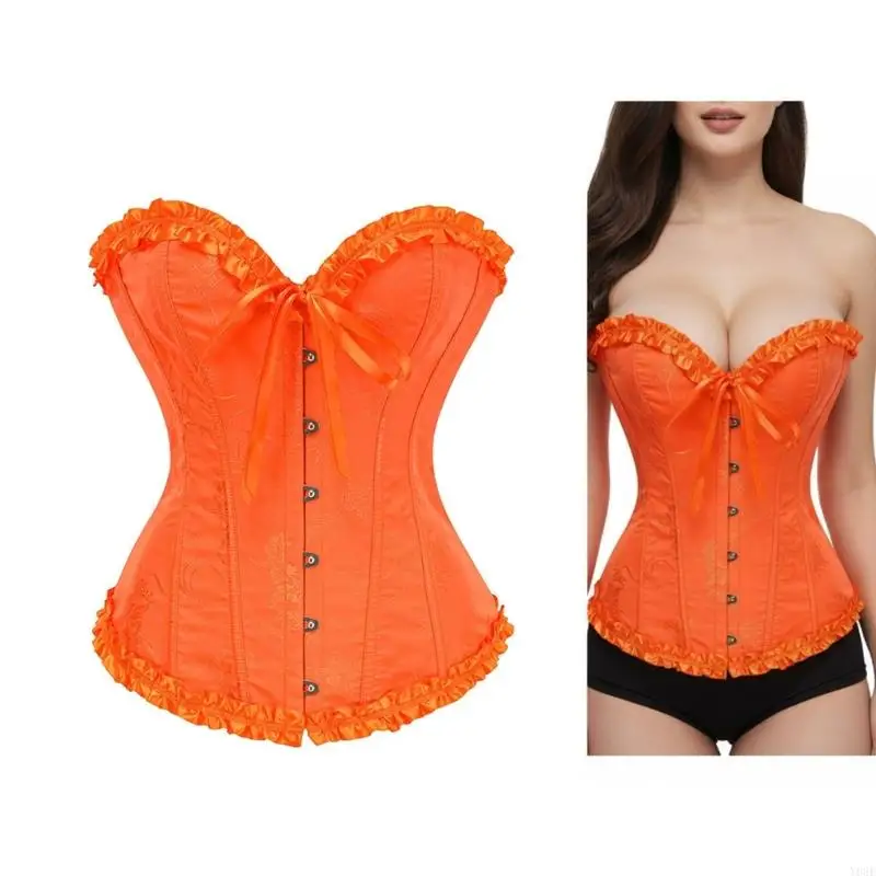 

Comfortable Daily Wear Corset Top Lace Accents Bust Lifting Design Seamless Body Shaper Full Breast Corset Tops Y08E