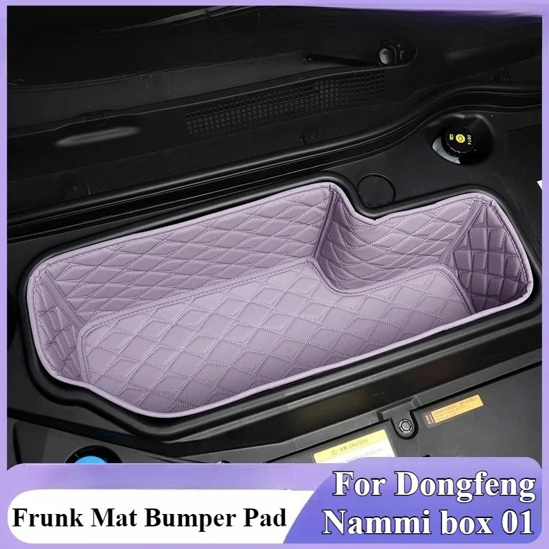 

Для Dongfeng Nammi Box 01: Коврик из кожи Nappa для переднего багажника, накладка на бампер, защита капота от царапин, органайзер для хранения в переднем багажнике автомобиля