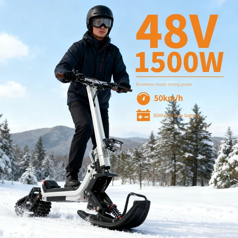 

1500W intelligent electric snowmobile DIY three-in-one 48V lithium battery shock absorption off-road multi-function 130kg