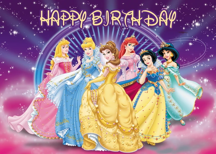 Disney Princess Party Backdrops Decoration Backgrounds Vinyl Photography Shootings Backdrops For Girls Birthday Party Supplies