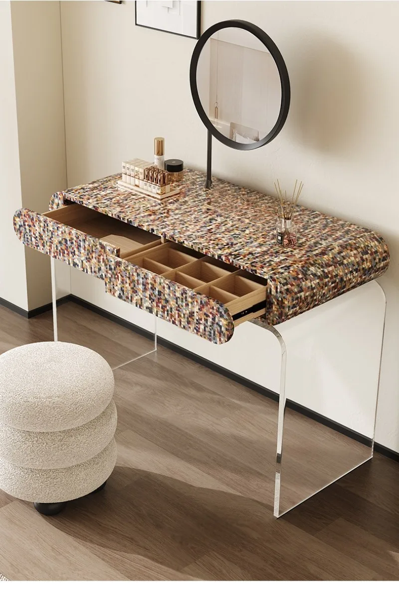 Italian minimalist suspension dresser bedroom cream style makeup table