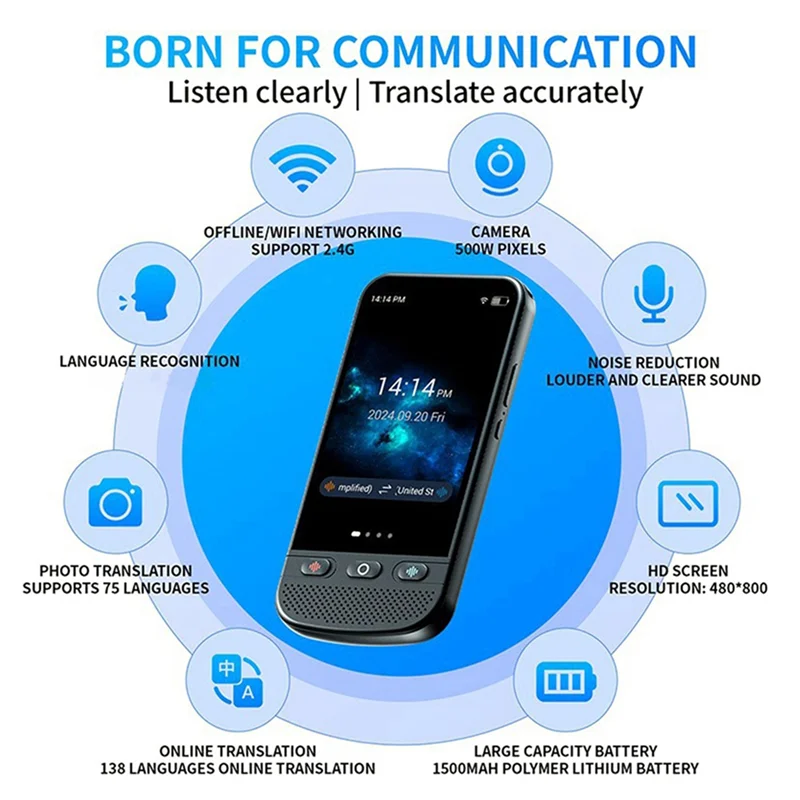 Excellent-Multilingual Real-Time Language Translator Text Photo Speak Translator Device Freely Touch Screen Translator Devices