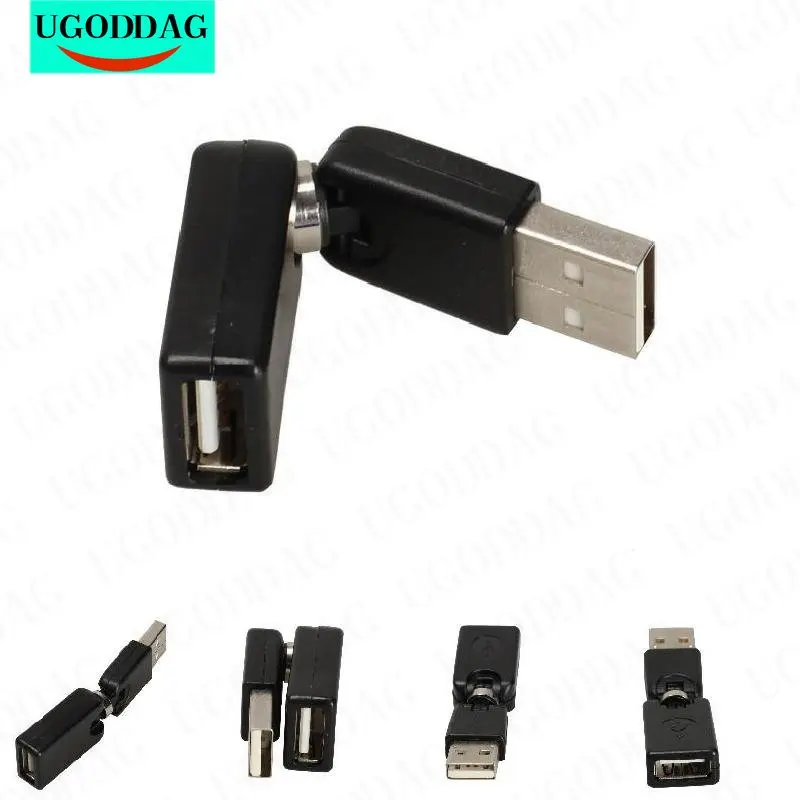 Rotating and Swivel Twist USB 2.0 Type A Male to Type A Female 360 Degree Rotation Angle Extension Adapter Convertor