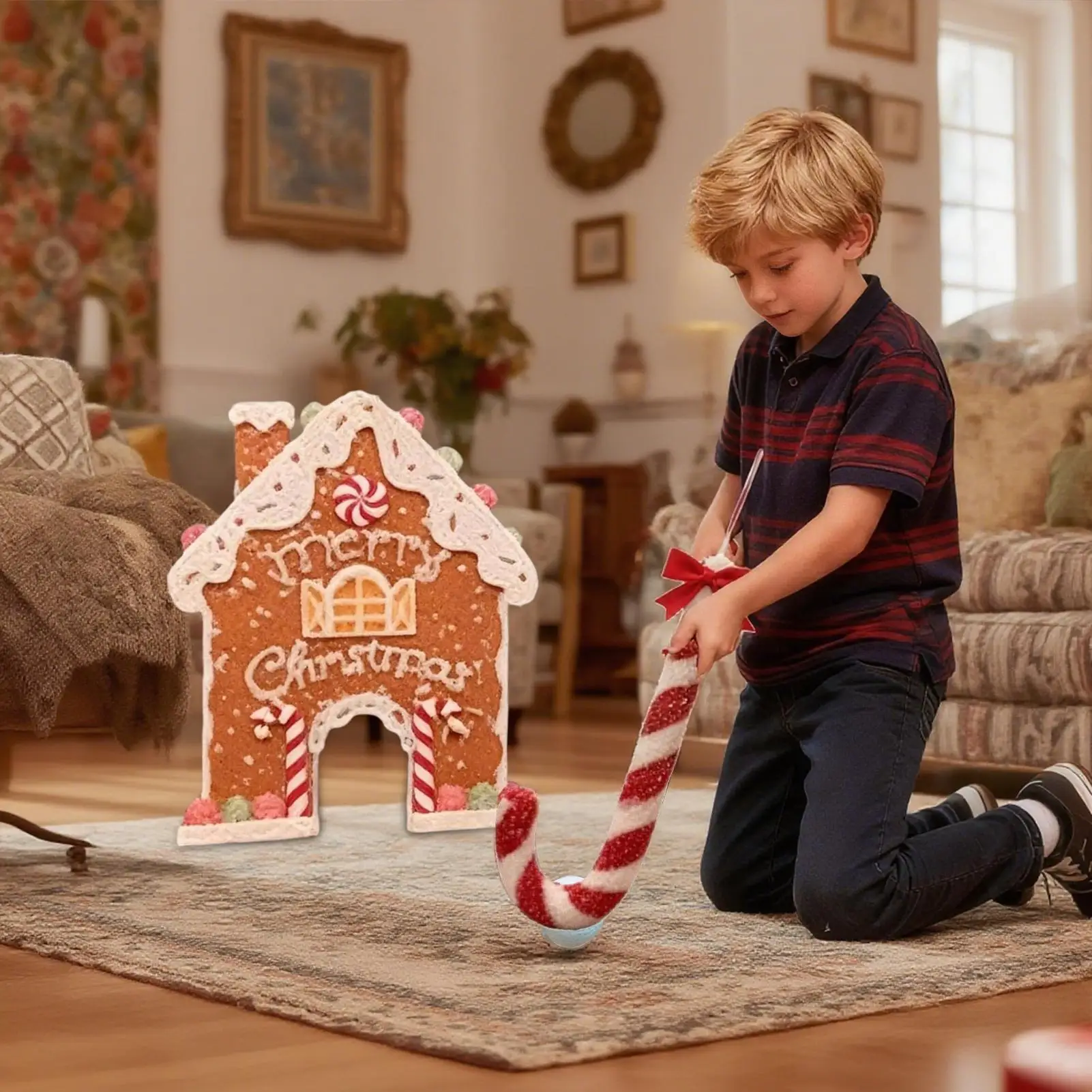 

Декоративная игра с пряничной тематикой, вечеринка, сезонная вечеринка, игра для семейных встреч для мальчиков и девочек, детский рождественский дом