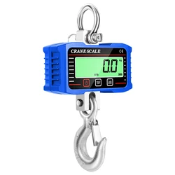 4400lb LCD Industrial Hanging Scale Heavy Duty Digital Crane Scales 2000kg Hook Lock Lifting Weighing Blance 20M Remote Control