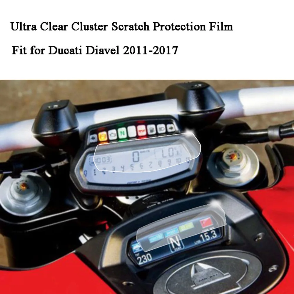 Motorcycle Transparent Crystal TPU Cluster Scratch Film Speedometers Screen Protector For Ducati Diavel 2011-2017