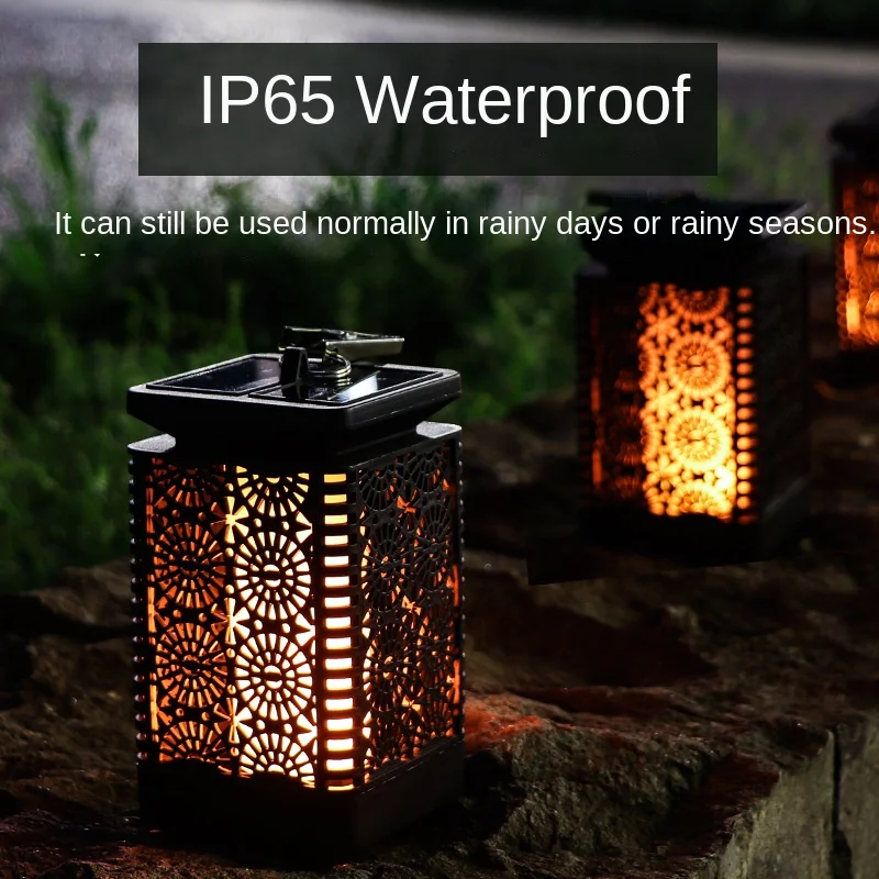 

Outdoor Solar Desk Lamp Flickering Flame Lantern Patio Garden Decoration Pathway Lantern Umbrella Hanging Solar Candle Light