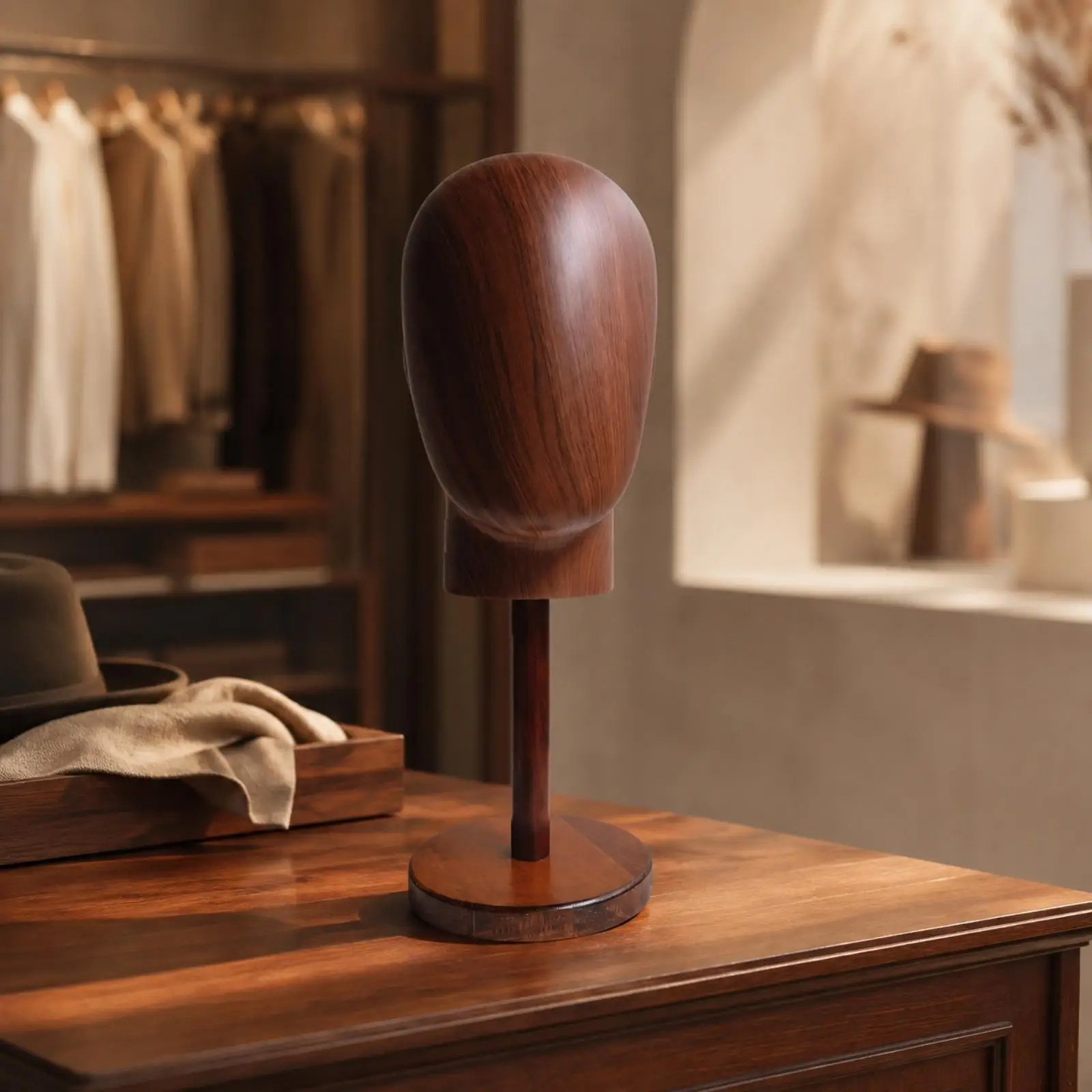 Wood Mannequin Hat Display Stand Fiberglass Head Form Metal Post for Hats Accessories Wedding Hats Display