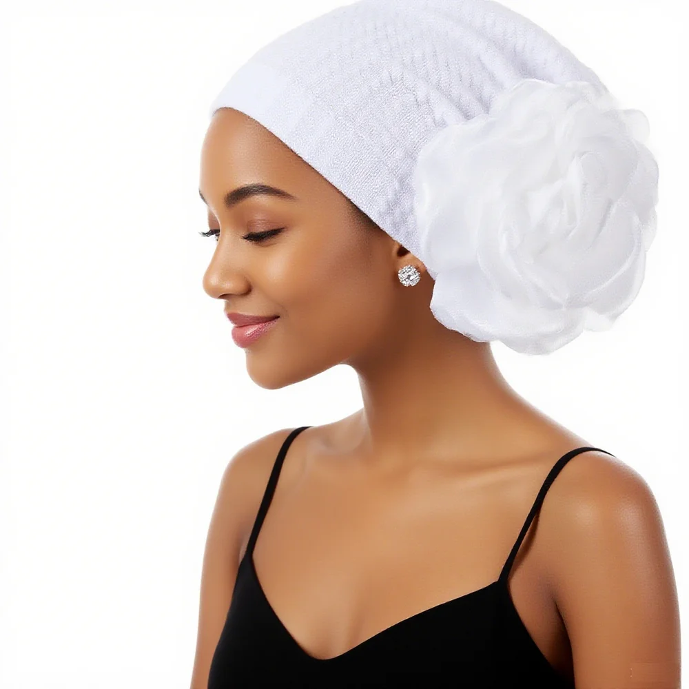 

Женские шапки с цветочным хиджабом, шапочка-бини, индийская шляпа, мусульманский эластичный тюрбан, шапка от выпадения волос, головной убор, головной убор, платок, женский чехол