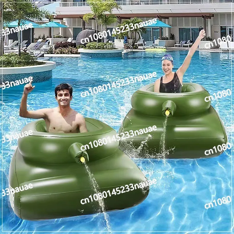 Inflatable Water Jet Tank Water Battle Toy TANK Pool Party Water Spray Car Swimming Ring