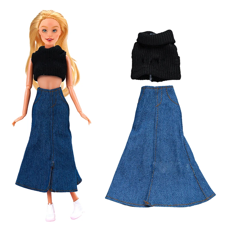 Ropa de muñeca para Barbie, vestido de moda, abrigo, suéter, sombreros, pantalón, ropa de muñeca, accesorios de casa de muñecas para bebés, juguete