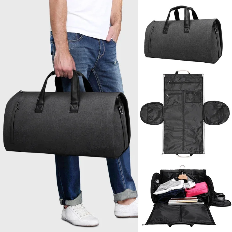 Bolsas de ropa convertibles para viaje, bolsa de lona de gran capacidad con bolsa de zapatos, equipaje de viaje de negocios de fin de semana, XM130