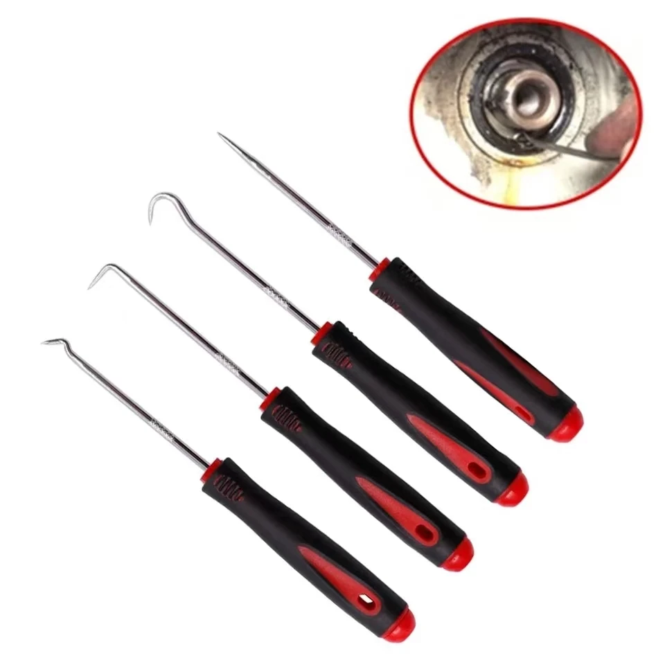 4PCS Car Auto Vehicle Oil Seal Screwdrivers Set O-Ring Seal Gasket Puller Remover Pick Hooks Durable Tools