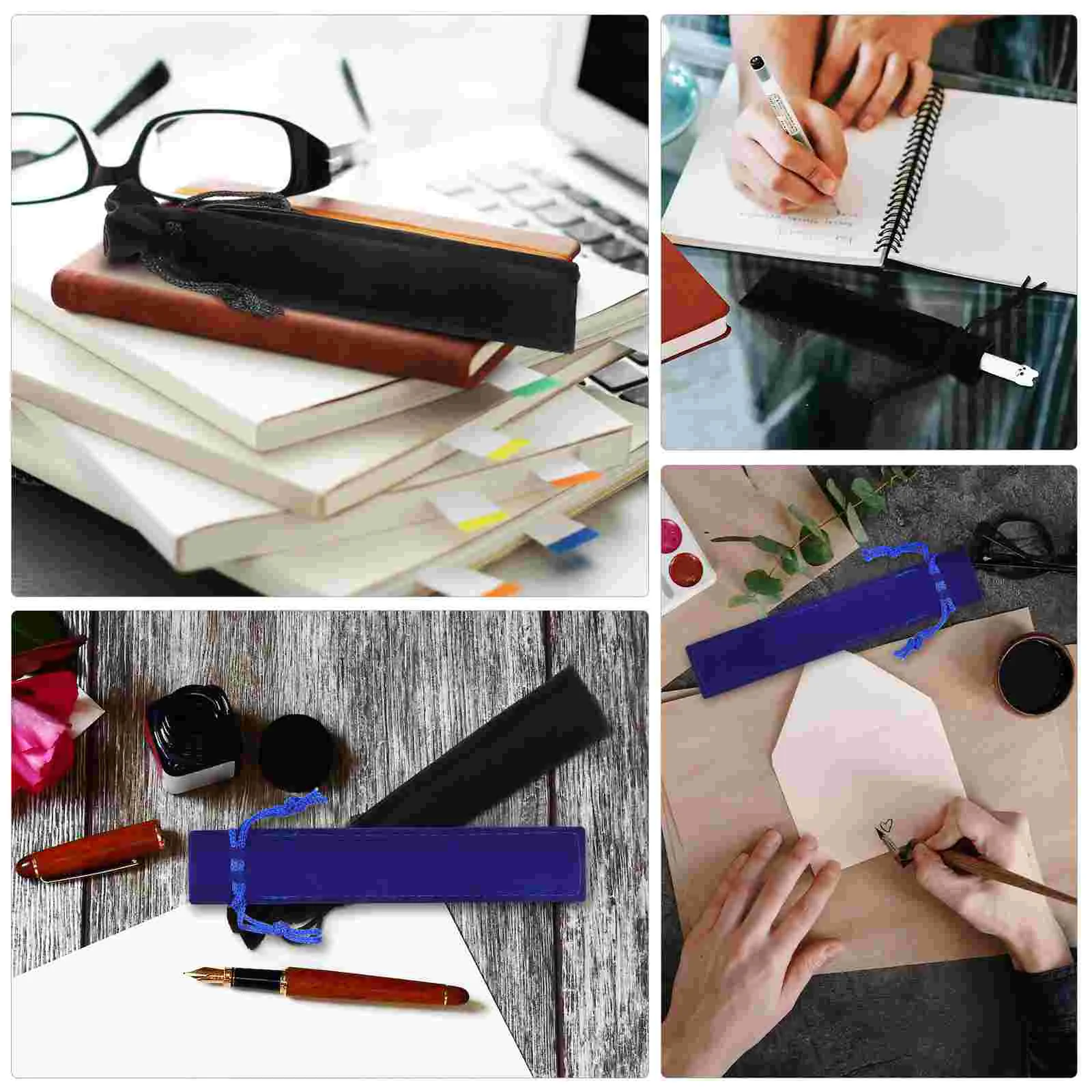 50 Pcs Single Pen Holder Ballpoint Sleeve Protective Pens Storage Pouch Pencilcase Drawstring Bags for Packaging Label Sleeves