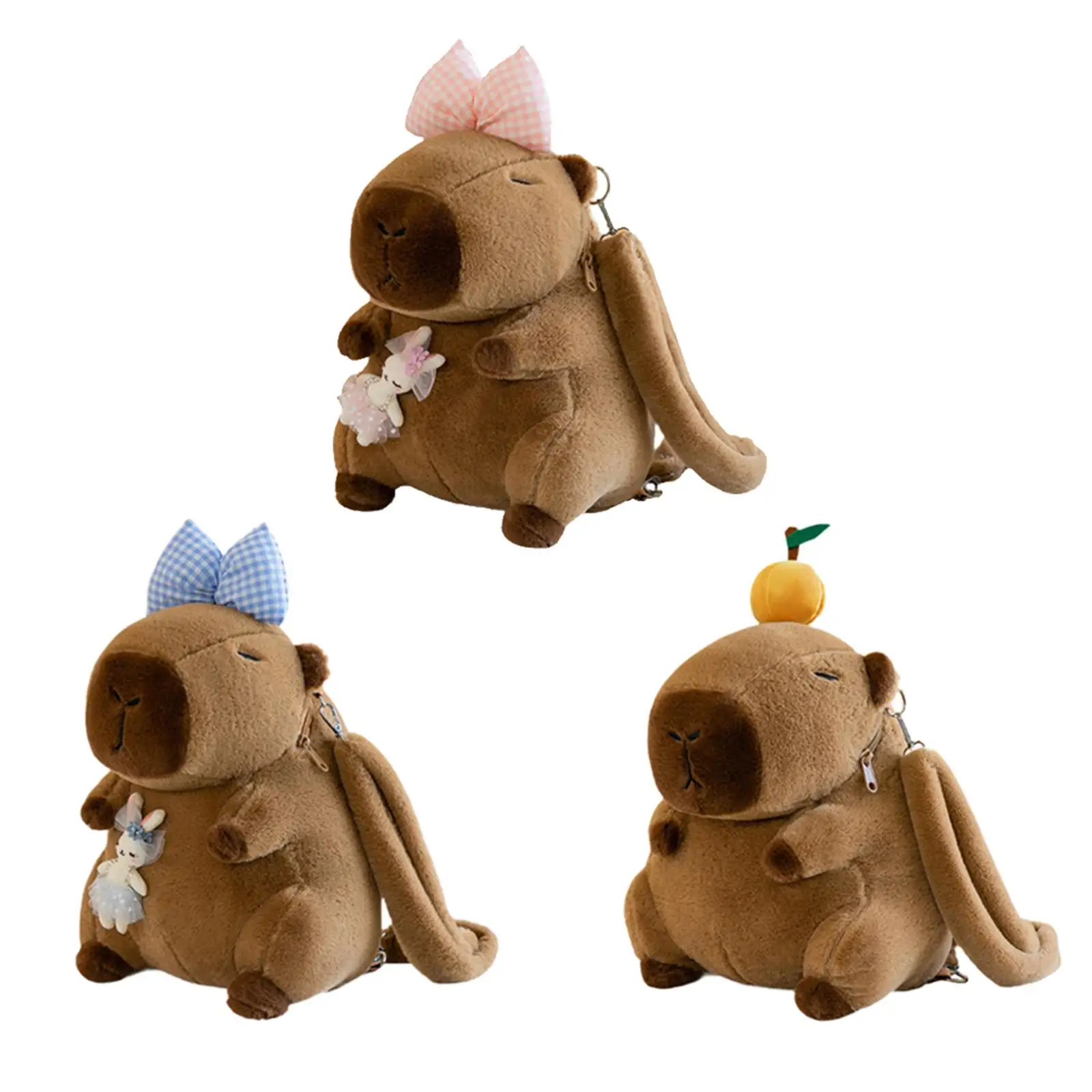 

Capybara Backpack with Removable Adjustable Strap 13.8 inch School Bag Daypack Plushies for Street Party Shopping Travel Outdoor