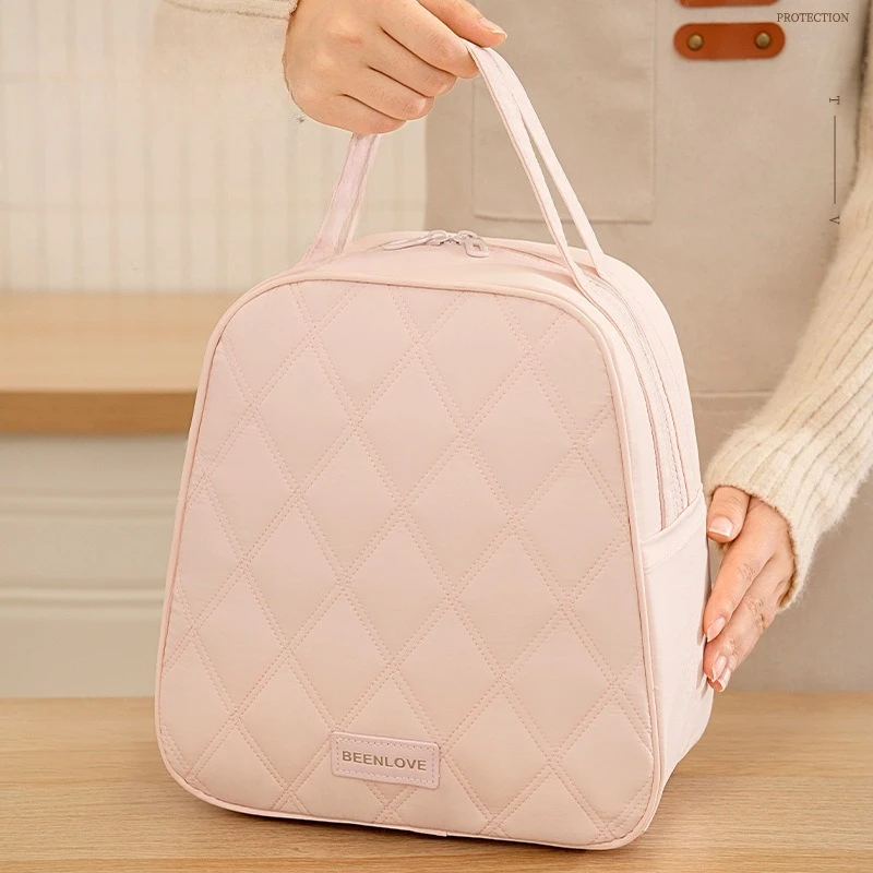 Portable Handheld Lunch Bag Fashion Large Capacity Insulated Bento Tote For Office Workers And Students Daily Commute