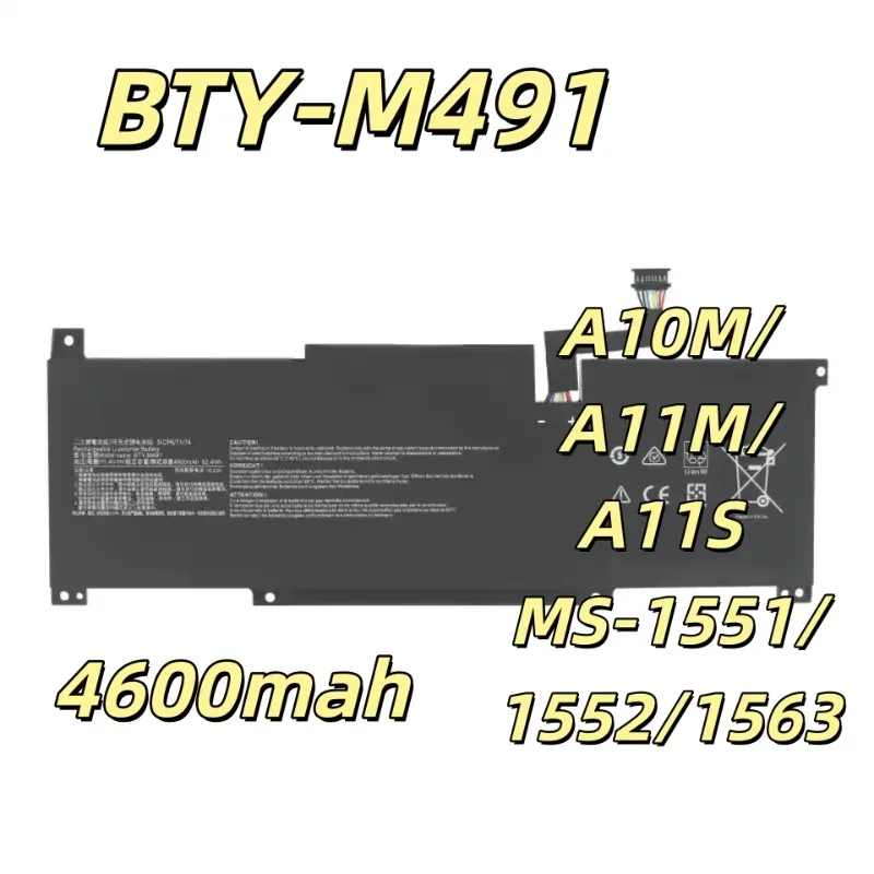 Replacement battery BTY-M491 4600mah For 15 A10M/A11M/A11S MS-1551/1552/1563 Laptop Battery