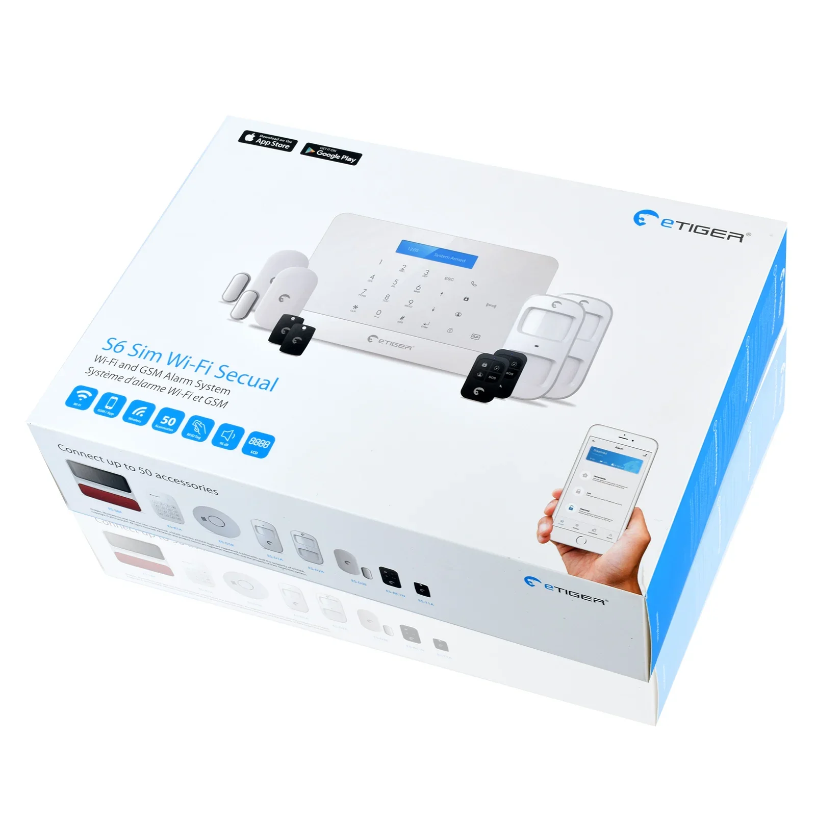 {Manufacturer}shenzhen Hot sale etiger WiFi GSM Wireless tuya security burglar alarm system alexa google home voice control