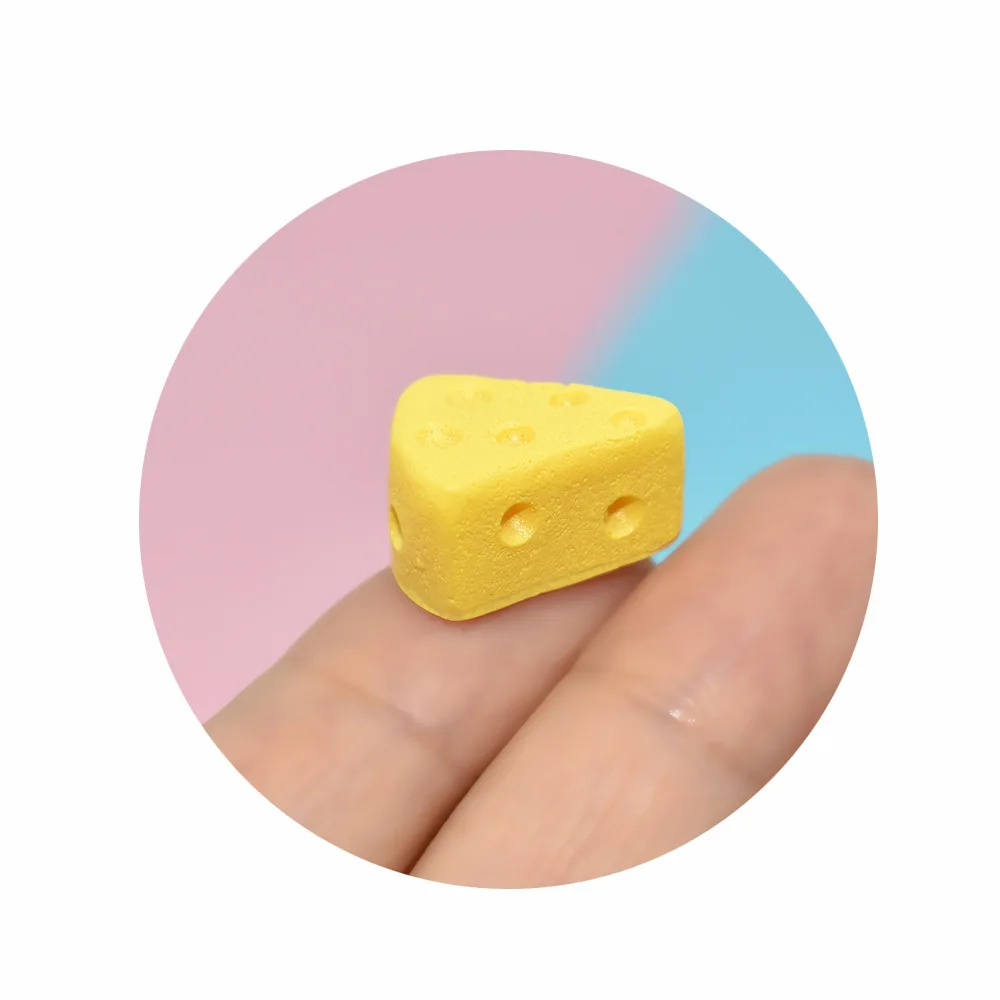 10pcs/bag Resin Simulation Cheese Cake DIY Food Play Accessories Mini Desserts Cute Ornaments Toys for Kids Children Toys