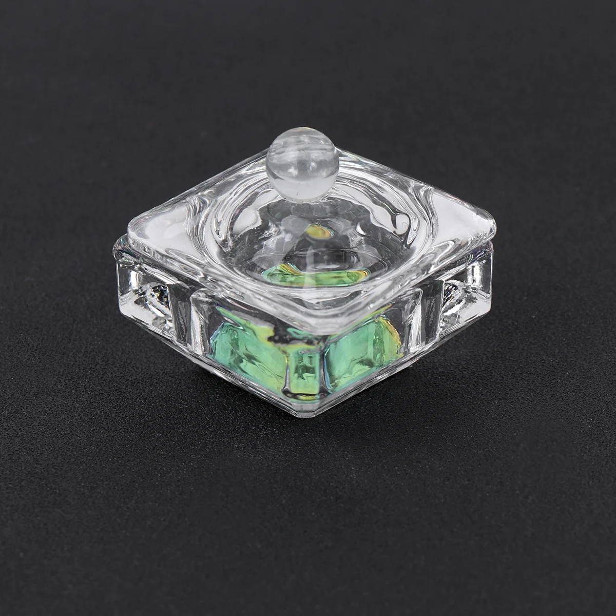 2 個ミニネイルガラスカップ八角形クリスタル小さな耐久性のある小さなカップアクリル液体粉末混合ネイルサロン使用用